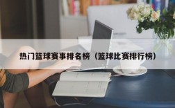 热门篮球赛事排名榜（篮球比赛排行榜）