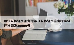 司法人体轻伤鉴定标准（人体轻伤鉴定标准试行法司发19906号）