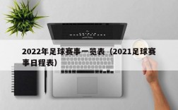 2022年足球赛事一览表（2021足球赛事日程表）